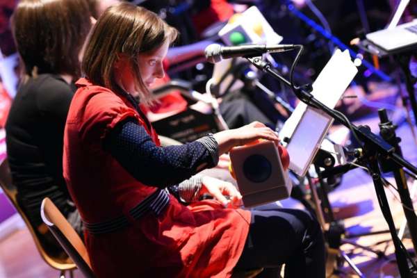 Emma Clarke on iPad and Skoog for \'Same River Twice\' at The Tollbooth 2014