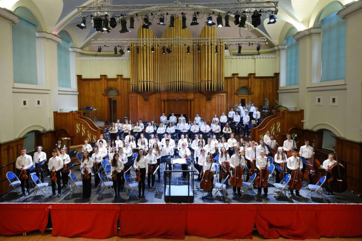 NYOS Senior Orchestra group shot at the stunning Ayr Town Hall, 15/4/16