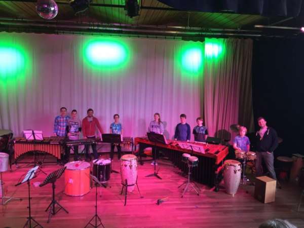 Percussion training at Kilgraston School, 2016