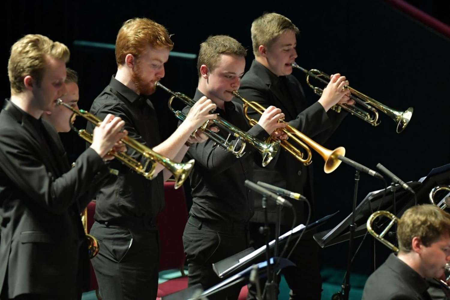 Horn section of NYOS Jazz Orchestra at the Royal Albert Hall