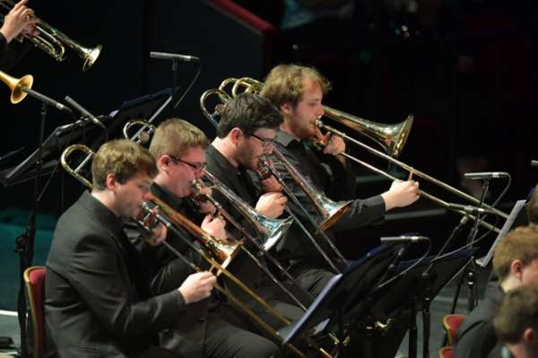 Trombone section of NYOS Jazz Orchestra at the Royal Albert Hall