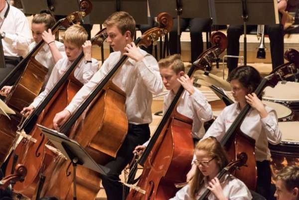 Full concentration from the double basses at Stevenson Hall, Royal Conservatoire of Scotland, April 2017