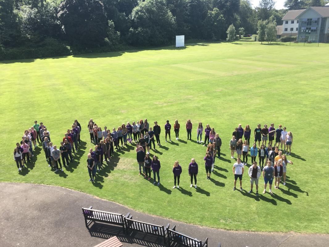  NYOS Senior Orchestra spelling it out during its summer course at Strathallan School in Perthshire