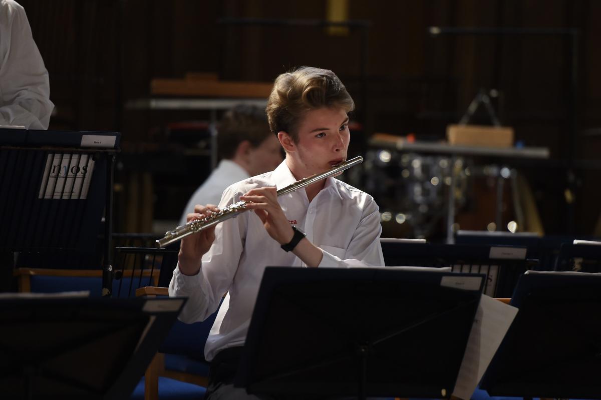 Flautist Jamie McClenaghan warming up before the big summer performance at Greyfriars Kirk in Edinburgh 15 July 2017 