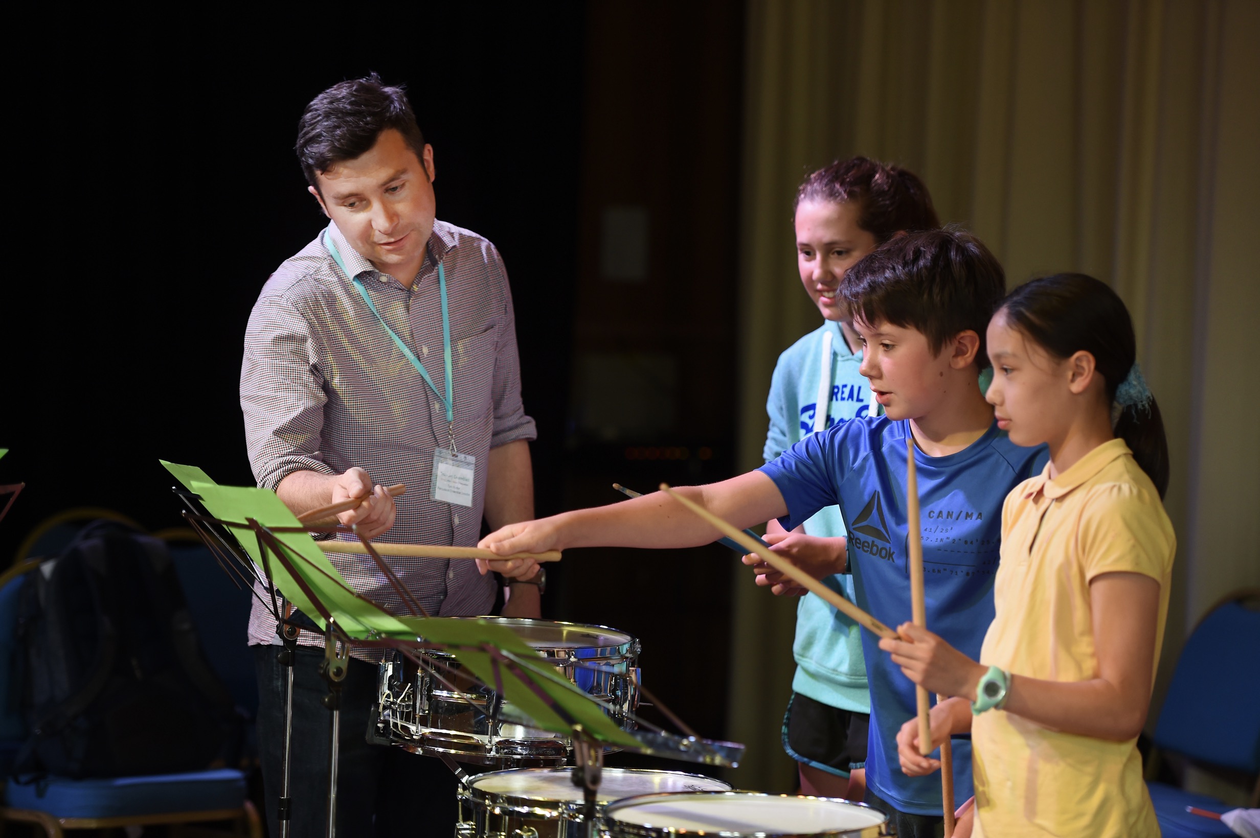 Percussion tuition at Training Ensembles 2018