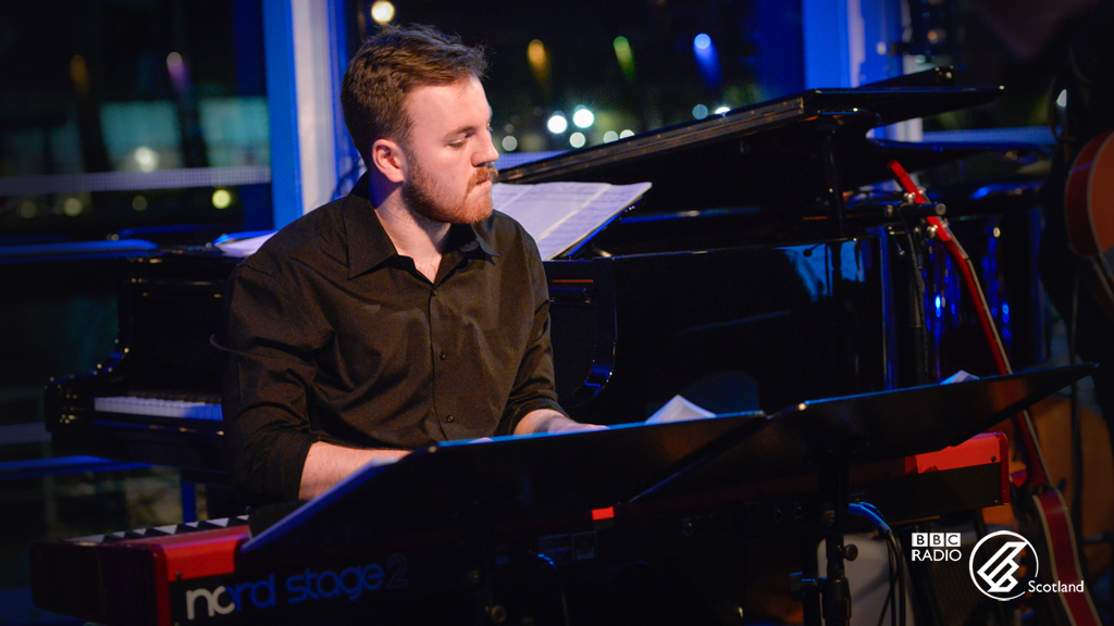 Ross Taylor on keys, performing at BBC Radio Scotland\'s Jazz Nights at the Quay, October 2018. Photograph by Karen Miller, courtesy of BBC Scotland