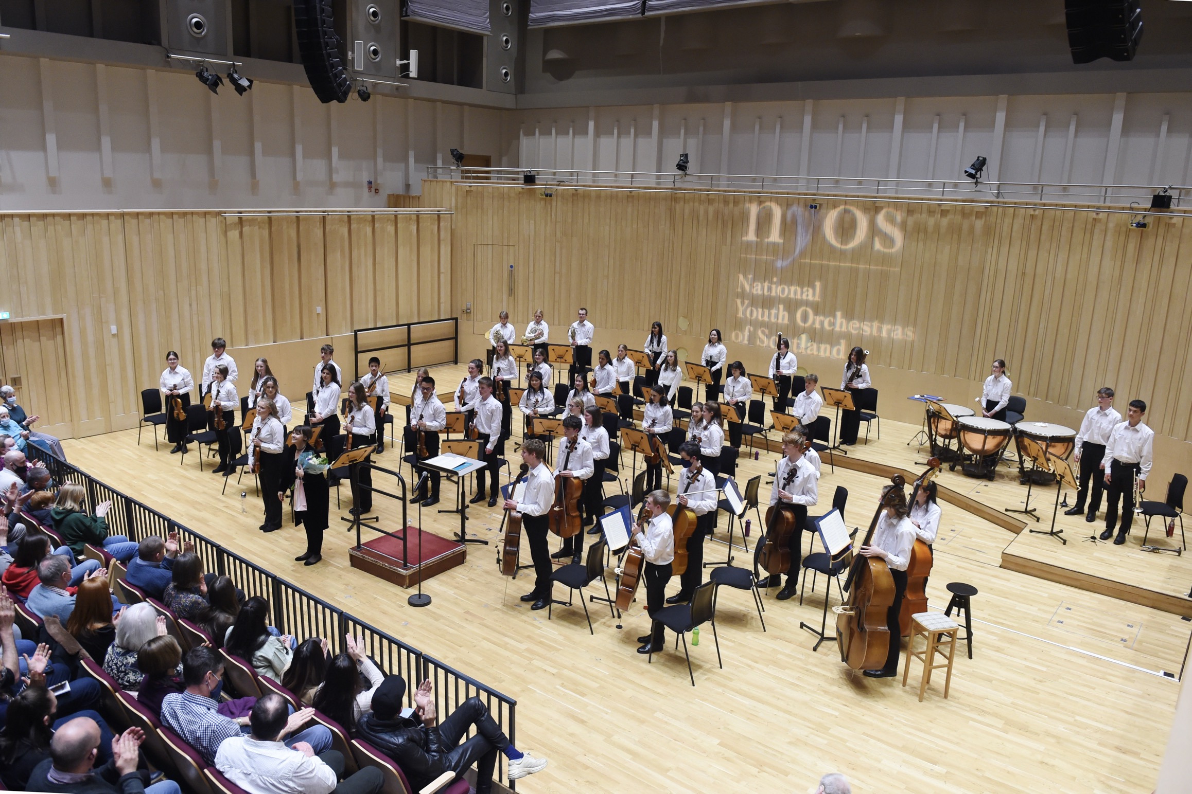 NYOS Senior Orchestra on stage at the New Auditorium at Glasgow Royal Concert Hall